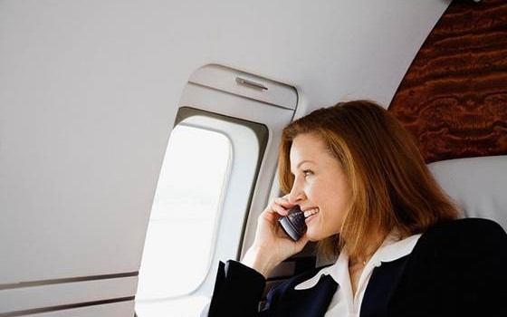 Businesswoman on Plane
