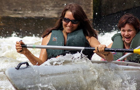 Women rafting