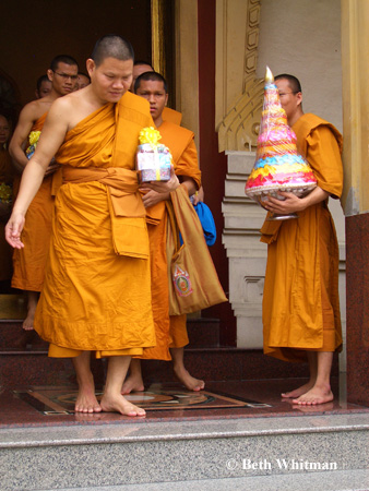 Monks with gifts