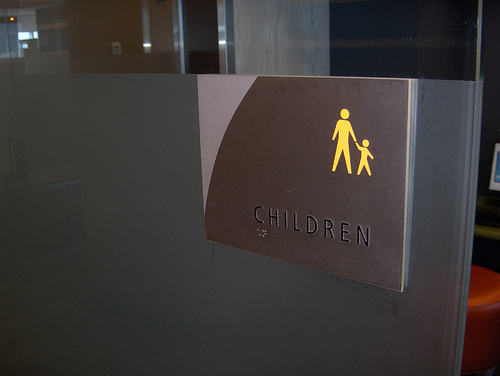 Children Sign in Airport