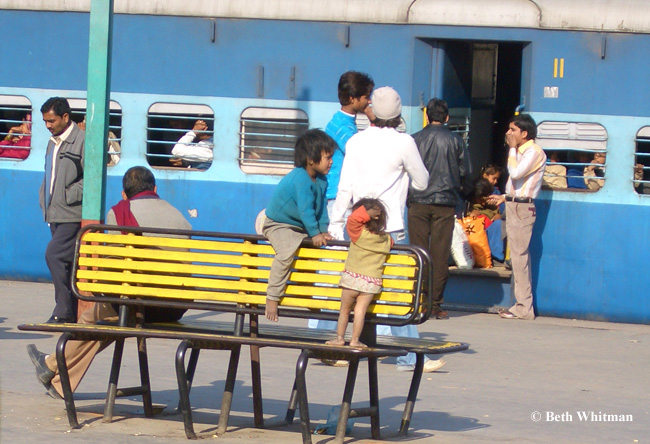 Kids at Indian Railway Station