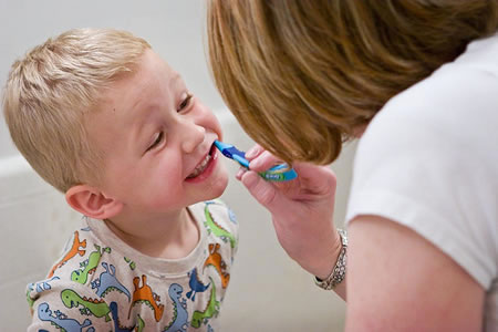 Boy with nurse