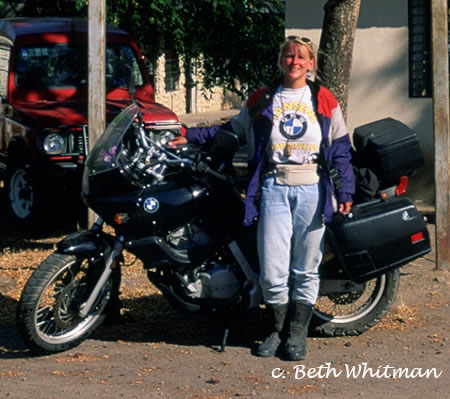 Beth with bike in Costa Rica