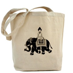 Girl and Elephant on Bag