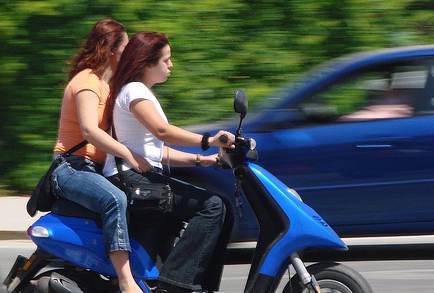 girls on motorbike