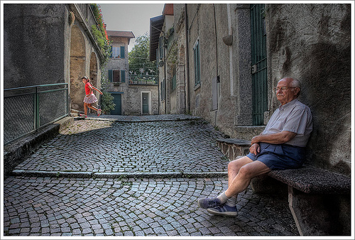 man on bench