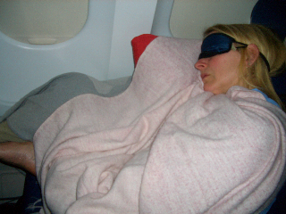Beth Asleep on Plane
