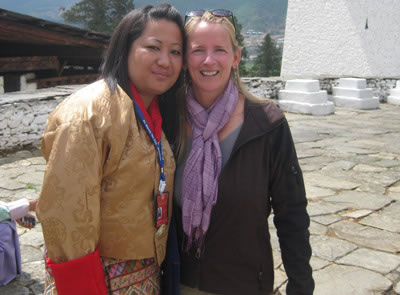 Sonam and Beth Whitman in Bhutan