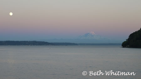 Vashon Island and Full Moon