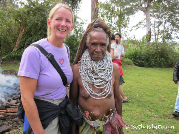 Beth with Tribal Chief's Wife - Papua New Guinea