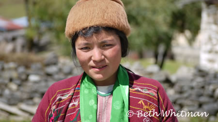 Eastern Bhutan Trek Young Woman in Sakten