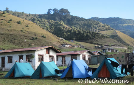 Eastern Bhutan Trek - tents in Sakten