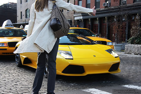 Woman with Taxi