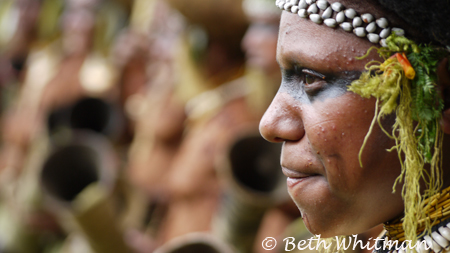 Woman with Group in Papua New Guinea