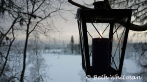 Lantern and snowy landscape - Hamar, Norway