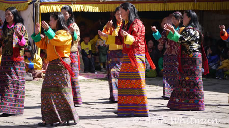 Tsechu Women Dance in Bumthang Bhutan