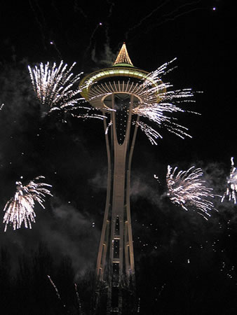 Seattle Space Needle Fireworks