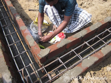 Puja for the building of LAFTI homes in Tamil Nadu