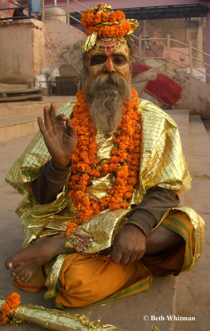 sitting sadhu in Varanasi