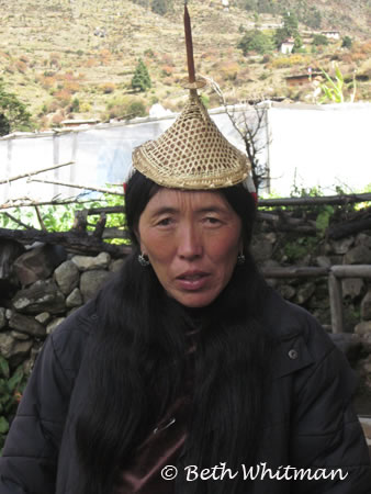 Laya Woman with Hat in Bhutan