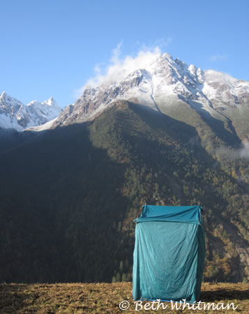 Pit Toilet on Laya Trek Bhutan