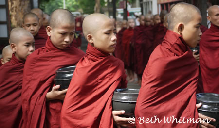 Burma Monks receiving Alms