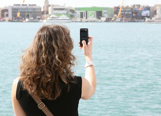 Woman Tourist Taking Photo With Mobile