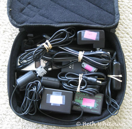 electronics in padded packing cube