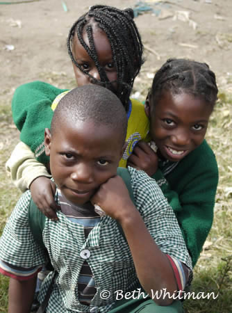 Kids in komboni in Lusaka