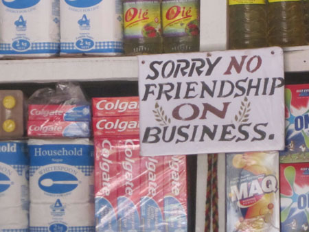 No Friendship sign