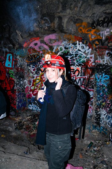 Woman at Paris Catacombs