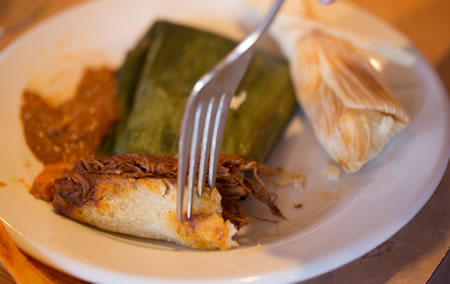 Tamale with Fork