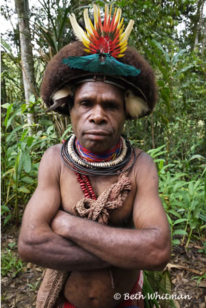 Huli Wigmen in Jungle, Tari, Papua New Guinea