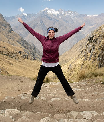 Woman Jumping in the Mountains