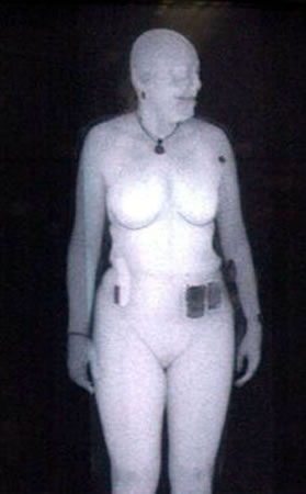 Backscatter scanner woman