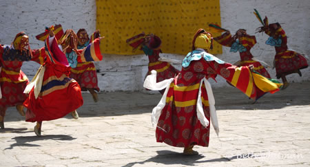 Paro Dancers in Bhutan