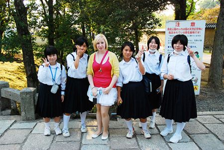 English Teacher with Schoolgirls