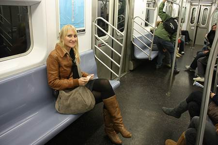 Woman on New York Subway