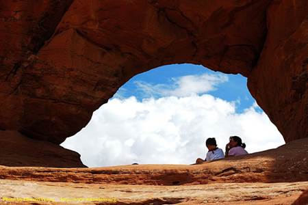 Woman and Boy on Mountain