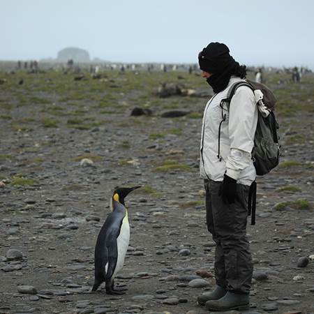 Woman with King Penguin