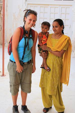 Tourist With Indian Locals