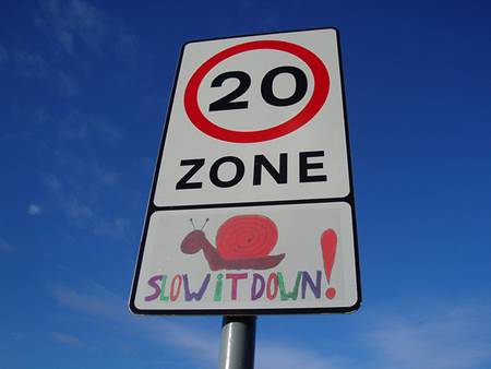 Slow Zone Sign