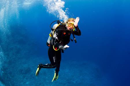 Woman Diver at Great Barrier Reef