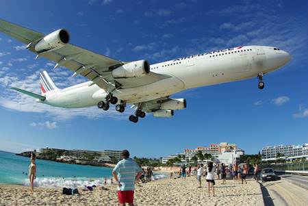 Plane Approaching Airport