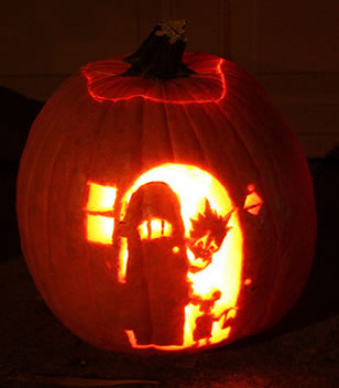 Halloween Pumpkin Door