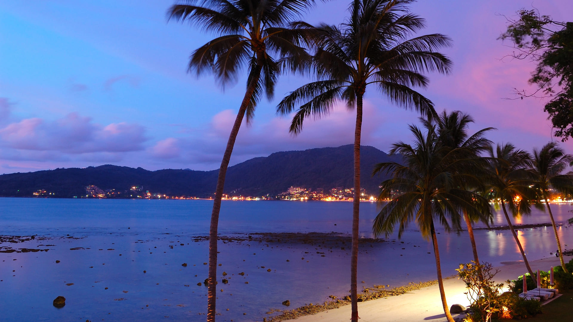 Sunset at the Patong beach Phuket Thailand