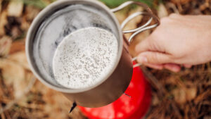 Boiling water on a gas burner
