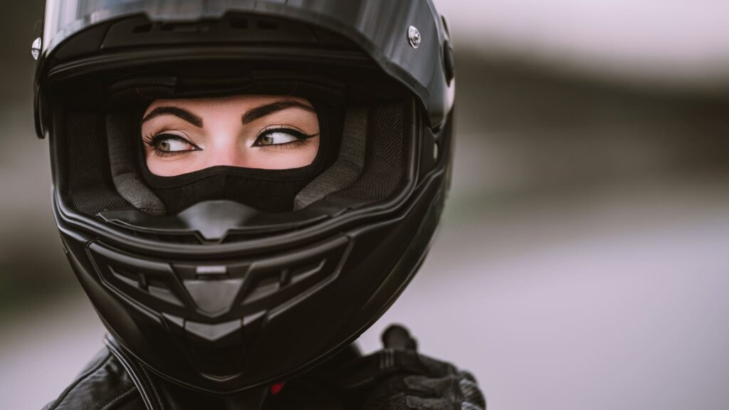 Motorcylist woman