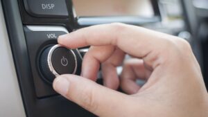 Tuning car panel FM radio button