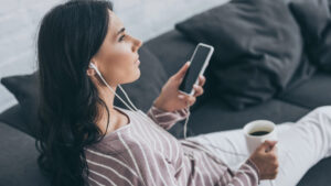 Woman listening music
